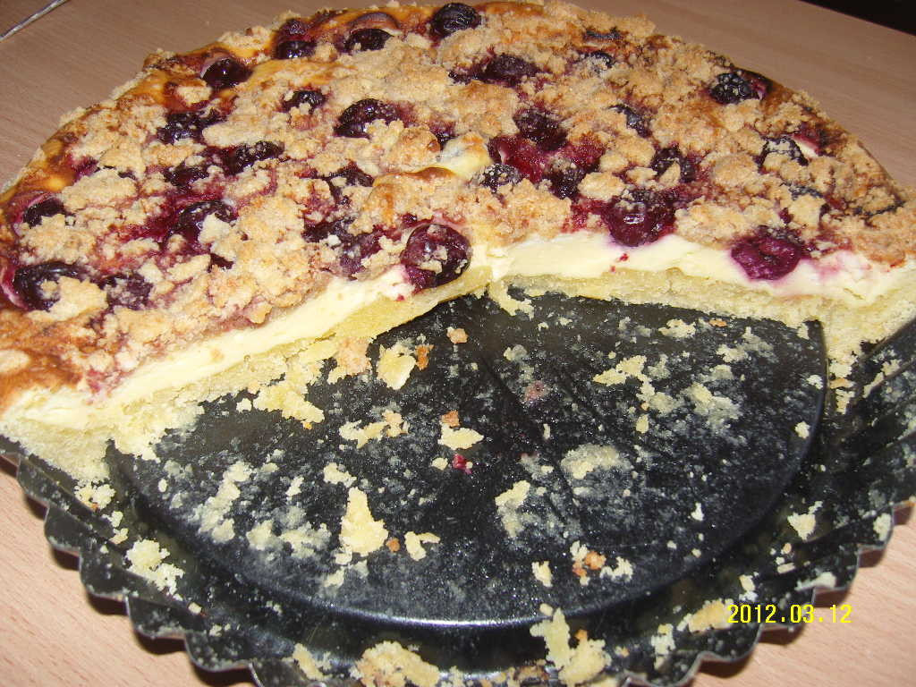 Sült túrótorta belseje