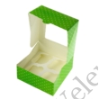 Kép 1/3 - 2 db zöld fehér pöttyös 4 adagos karton muffin doboz