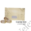 Kép 1/6 - 3 db 11,8*19,3 cm-es összehajtható arany karácsonyi mintás cukorka alakú ajándék doboz