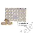 Kép 2/6 - 3 db 11,8*19,3 cm-es összehajtható arany karácsonyi mintás cukorka alakú ajándék doboz
