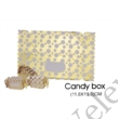 Kép 5/6 - 3 db 11,8*19,3 cm-es összehajtható arany karácsonyi mintás cukorka alakú ajándék doboz
