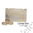 Kép 6/6 - 3 db 11,8*19,3 cm-es összehajtható arany karácsonyi mintás cukorka alakú ajándék doboz