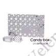 Kép 4/6 - 3 db 11,8*19,3 cm-es összehajtható ezüst karácsonyi mintás cukorka alakú ajándék doboz