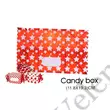 Kép 1/6 - 3 db 11,8*19,3 cm-es összehajtható piros karácsonyi mintás cukorka alakú ajándék doboz