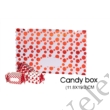 Kép 3/6 - 3 db 11,8*19,3 cm-es összehajtható piros karácsonyi mintás cukorka alakú ajándék doboz