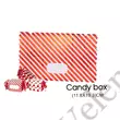 Kép 4/6 - 3 db 11,8*19,3 cm-es összehajtható piros karácsonyi mintás cukorka alakú ajándék doboz