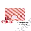 Kép 5/6 - 3 db 11,8*19,3 cm-es összehajtható piros karácsonyi mintás cukorka alakú ajándék doboz