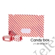 Kép 5/6 - 3 db 11,8*19,3 cm-es összehajtható piros karácsonyi mintás cukorka alakú ajándék doboz