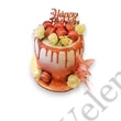 Rosegold színű műanyag Happy Birthday beszúró tortadísz