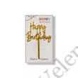 Kép 1/2 - Arany színű műanyag Happy Birthday felirat beszúró tortadísz