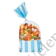 2 db 9*28 cm-es kék fehér csíkos celofán tasak