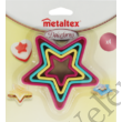 Kép 2/2 - Metaltex 4 részes műanyag csillag alakú süti kiszúró készlet