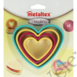 Kép 2/2 - Metaltex 4 részes műanyag szív alakú süti kiszúró készlet