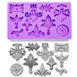 Bross Mintás Szilikon Fondant Formázó - 10 Egyedi Design