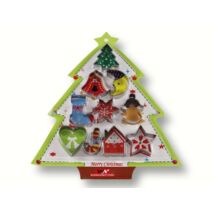 10 részes süti kiszúró készlet karácsonyfa alakú csomagolásban