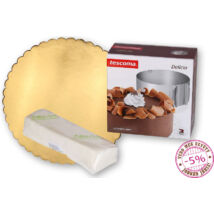 30 cm arany fodros tortakarton (5db), Tescoma Delicia állítható tortakarika és Formix fondant massza szett