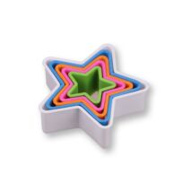 5 db-os színes csillag alakú műanyag süti kiszúró készlet