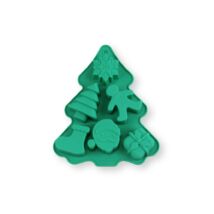 6 adagos fenyőfa alakú karácsonyi szilikon muffin forma