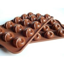 Csokoládébarna félgömb bonbon forma 