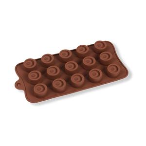 15 adagos kerek kör mintás szilikon bonbon forma