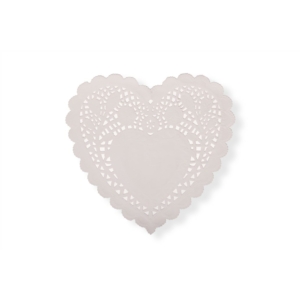 16 db 20*21 cm-es fehér szív alakú tortacsipke