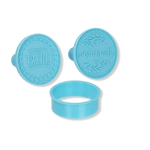 3 részes feliratos műanyag sütipecsét szett kiszúróval