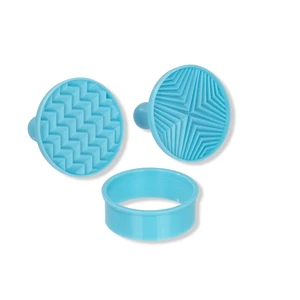 3 részes geometriai mintás műanyag sütipecsét szett kiszúróval