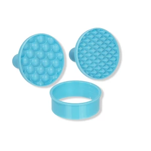 3 részes rombusz és pikkely mintás műanyag sütipecsét szett kiszúróval