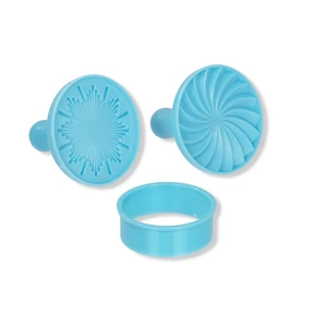 3 részes spirál és nap mintás műanyag sütipecsét szett kiszúróval