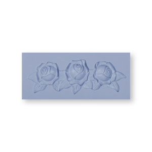 3 rózsa levéllel szegélydísz készítő szilikon fondant forma
