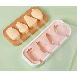 4 adagos szilikon jégkrém készítő forma gyümölcs alakú