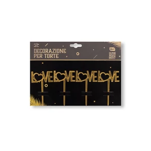 4 db Love feliratos torta beszúró