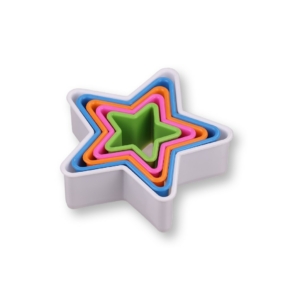 5 db-os színes csillag alakú műanyag süti kiszúró szett