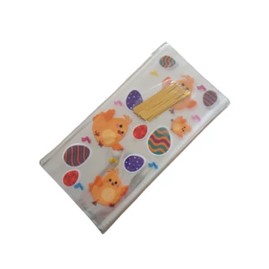 50 db csibe és tojás mintás húsvéti celofán tasak lezáróval