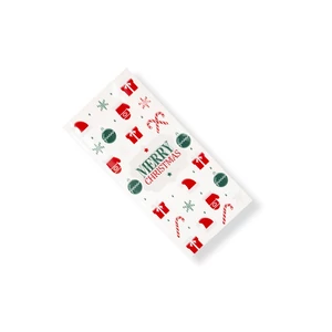 50 db Merry Christmas feliratos karácsonyi celofán tasak lezáróval