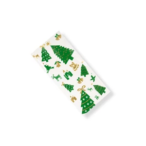 50 db zöld fenyőfa mintás karácsonyi celofán tasak lezáróval