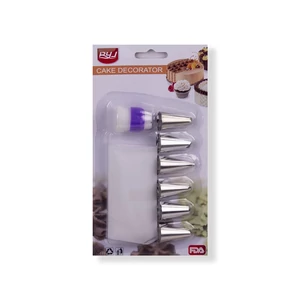 8 részes tortadíszítő szett habzsákkal, díszítőcsővel, csatlakozóval