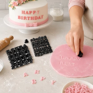 ABC kis- és nagybetűi tortafelirat készítő kiszúró készlet
