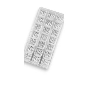 Buborékos, négyzet alakú polikarbonát bonbon forma, 21 adagos 