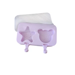 Csillag és maci mintás szilikon jégkrém forma 50 db pálcikával