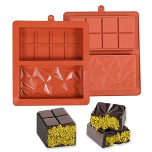Dubai csoki forma, szilikon, 2 táblás, kristály és kocka mintás