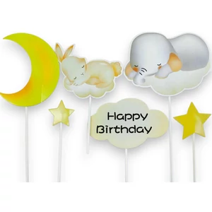 Elefántos és nyuszis szülinapi tortabeszúró készlet