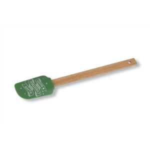 Fa nyelű karácsonyi zöld szilikon spatula