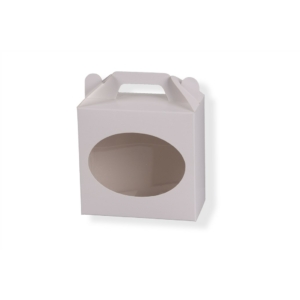 Fehér 135*70*130 mm-es ablakos füles süteményes doboz