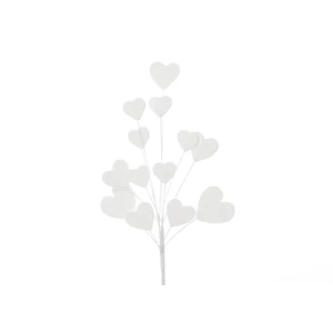 Fehér cukorszív beszúró tortadíszítéshez