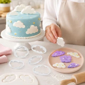 Felhő formájú fondant kiszúrók - különleges tortákhoz és sütikhez