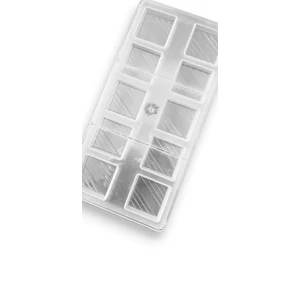 Ferde csíkos négyzet alakú polikarbonát bonbon forma 10 adagos 