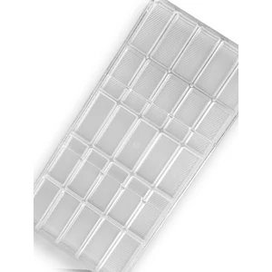 Ferde csíkos téglalap alakú polikarbonát bonbon forma, 25 adagos 