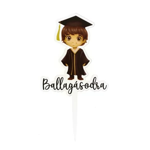 Fiús ballagási tortadísz beszúró