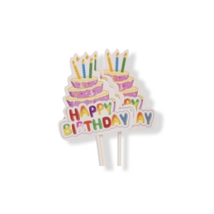 Happy Birthday feliratos tortás 6 részes tortabeszúró készlet